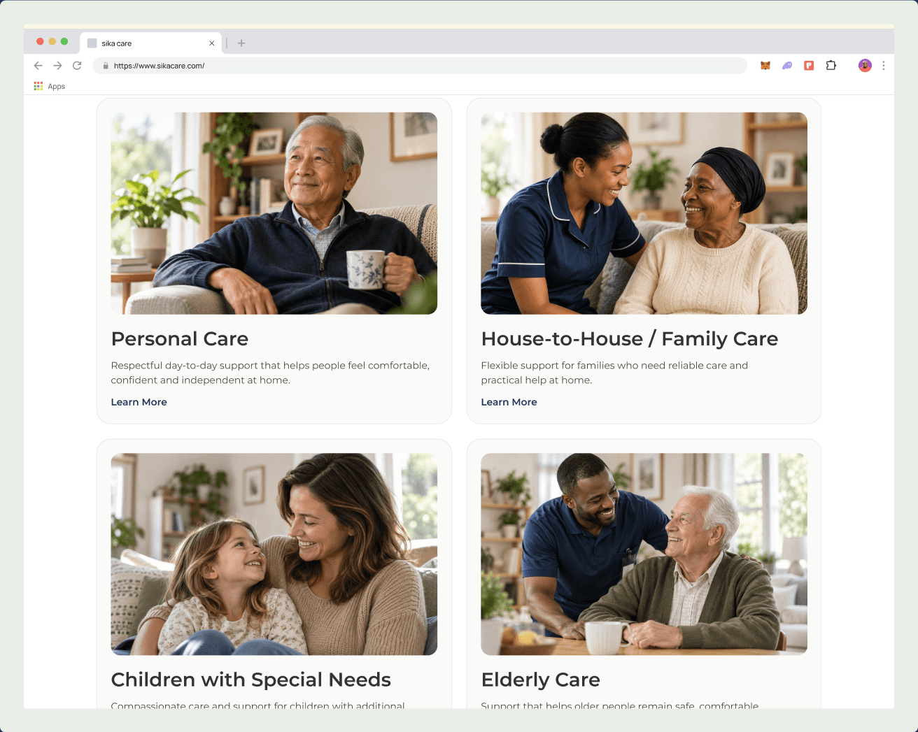 SikaCare service cards